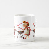 Mugs coeurs rouges de cuisine de la Saint-Valentin (Centre)