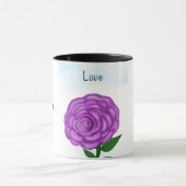 Mugs d'amour aux fleurs violettes (Centre)