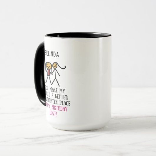 Mugs d'anniversaire personnalisés | Cadeau d'anniv (Devant gauche)