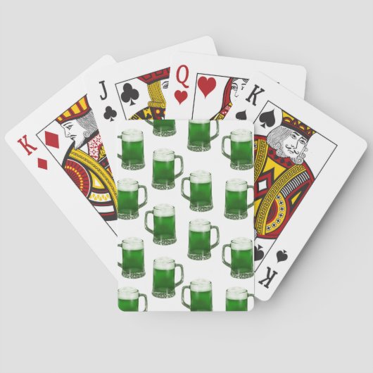 Mugs de bière verte - Cartes de jeu blanches (dos)