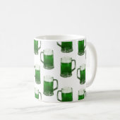 Mugs de bière verte - Mug de café blanc (Devant droit)
