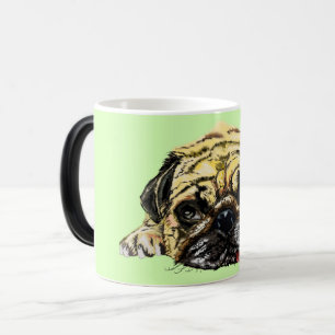 Mugs de café amusants avec chien Carlin - Vos coul