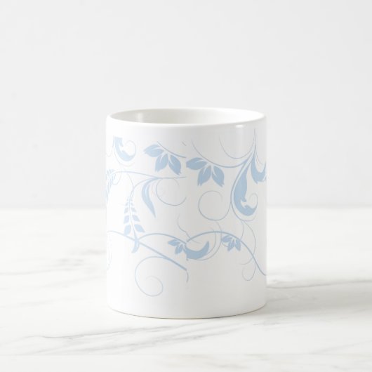 Mugs de café bleu floral (Centre)