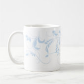 Mugs de café bleu floral (Gauche)