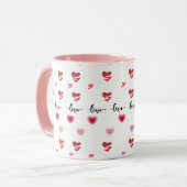 Mugs de café de la Saint-Valentin thème rose (Devant gauche)