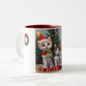Mugs de café de Noël de chats mignons (Devant gauche)