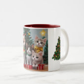 Mugs de café de Noël de chats mignons (Devant droit)