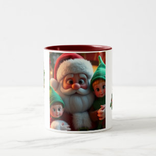 Mugs de café de Noël Père Noël et ses lutins