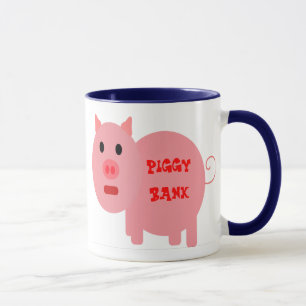 MUGS DE CAFÉ FUNNY - BANQUE DE PIGGIE - BANQUE ICI