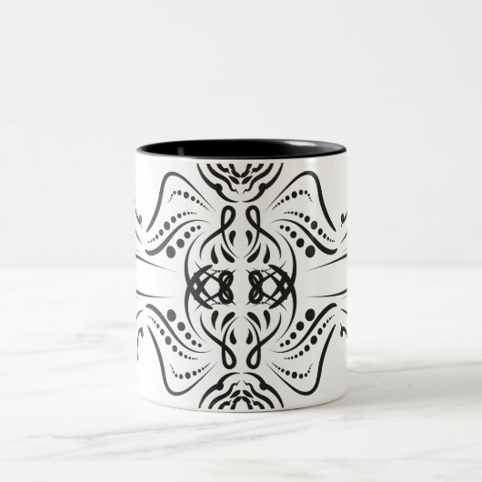 Mugs de café noir blanc (Centre)