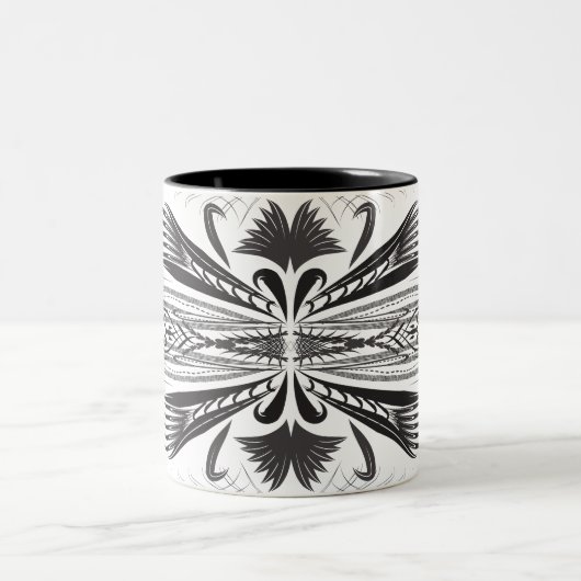 Mugs de café noir blanc (Centre)