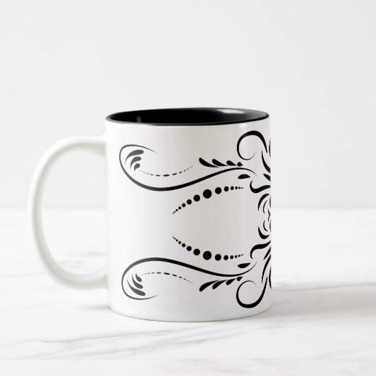 Mugs de café noir blanc (Gauche)