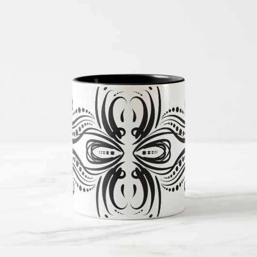 Mugs de café noir blanc (Centre)