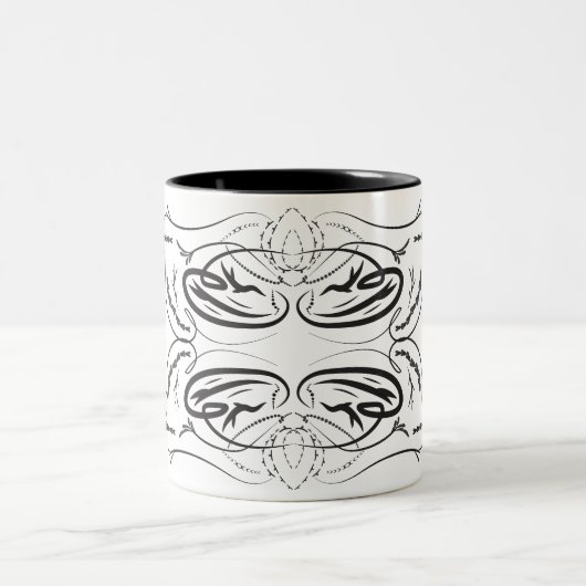 Mugs de café noir blanc (Centre)