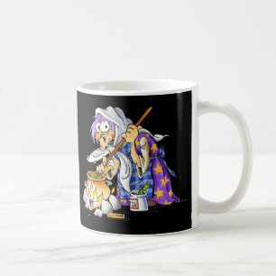Mugs De Café Noir Et Blanc Avec Sorcière Violette
