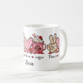 MUGS DE CAFÉ ROSE PEACE VALENTINE'S DAY NAME MUG (Devant droit)