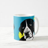 Mugs de chien pointeur noir et blanc uniques (Devant droit)