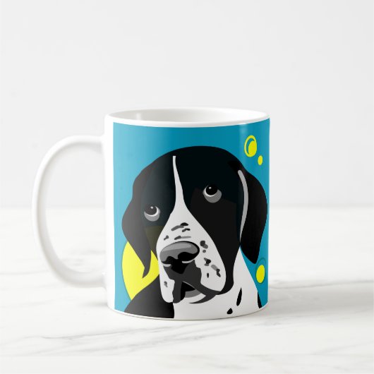 Mugs de chien pointeur noir et blanc uniques (Gauche)