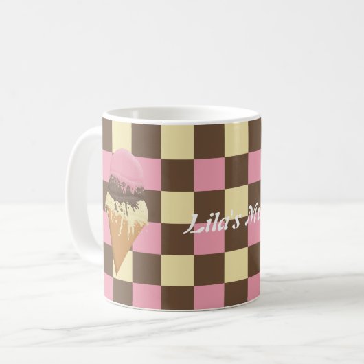 Mugs de cône à crème glacée napolitaine à trois sa (Devant gauche)