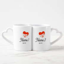 Mugs de couple personnalisés avec noms Saint-Valen