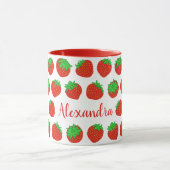 Mugs de fraises rouges personnalisés avec nom (Centre)