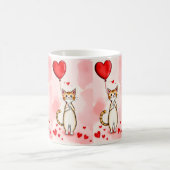 Mugs de la Saint-Valentin Chat Cœurs Rouges (Centre)