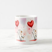 Mugs de la Saint-Valentin Chien Coeurs Rouges (Centre)