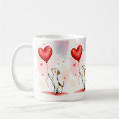 Mugs de la Saint-Valentin Chien Coeurs Rouges (Gauche)