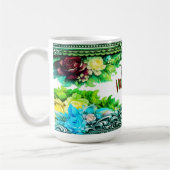 Mugs de la Saint-Valentin Design floral vert (Gauche)