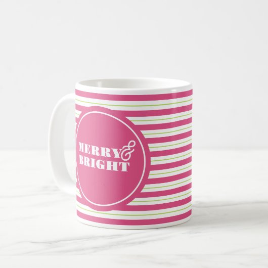 Mugs de Noël tendance rose et vert (Devant gauche)