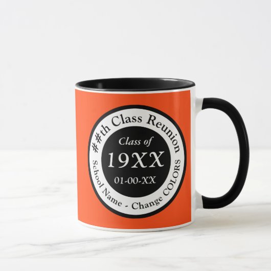 Mugs De Réunion De Classe Personnalisés, Orange, B (Droite)
