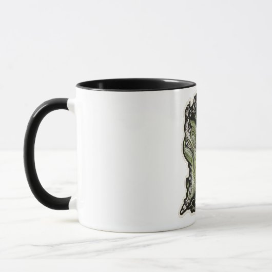 Mugs de style broderie verte esthétique botanique (Gauche)