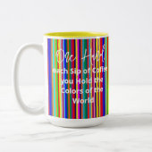 Mugs de thé au café, Couleurs du monde rayures (Gauche)