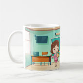Mugs d'enseignant sur mesure - Femme classe cheveu (Gauche)