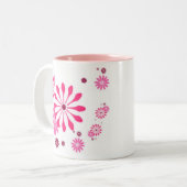 MUGS DESIGNER FLEURS ROSES - CAFÉ - CADEAUX (Devant gauche)