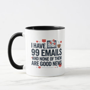 Mugs drôles 99 e-mails humour de bureau collègue c