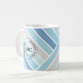 Mugs Élégants à Rayures avec Monogramme pour Elle (Devant gauche)
