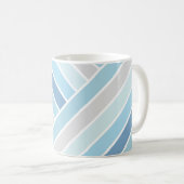 Mugs Élégants Rayés à Monogramme pour Lui et pour  (Devant droit)