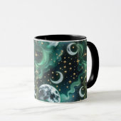 Mugs – Emerald Green Celestial Moon Phase Luxury  (Devant droit)