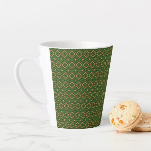 Mugs en latte et en or et vert (En situation)