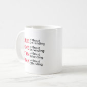 Mugs Expressifs Vivent, Amour, Écoute, Parle (Devant gauche)