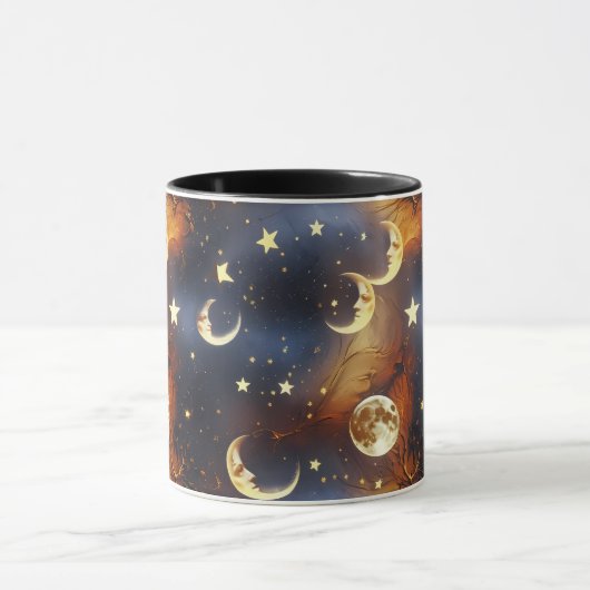 Mugs – Fiery Orange Celestial Moon Phase Luxury Co (Centre)