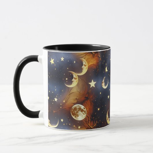 Mugs – Fiery Orange Celestial Moon Phase Luxury Co Mok (Links)