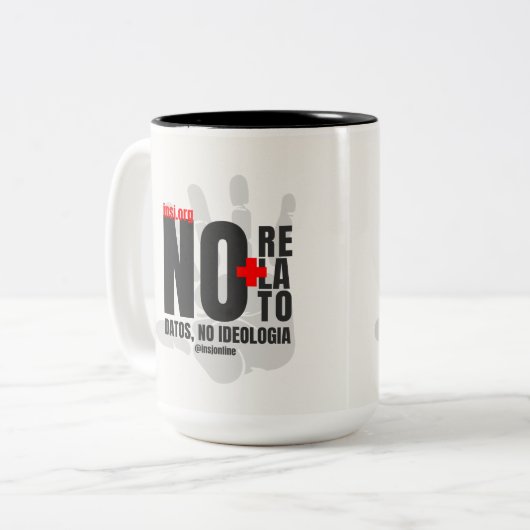 Mugs for thinking and expressing yourself tweekleurige koffiemok (Voorkant links)