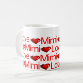 Mugs Joyeuse Saint-Valentin Amour Mimi Cœurs Rouge (Devant gauche)