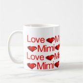 Mugs Joyeuse Saint-Valentin Amour Mimi Cœurs Rouge (Gauche)