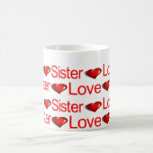 Mugs Joyeuse Saint-Valentin Amour Sœur Cœurs (Centre)
