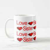 Mugs Joyeuse Saint-Valentin Amour Sœur Cœurs (Gauche)