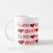 Mugs Joyeuse Saint-Valentin Eu Amo Avo Grand-mère (Gauche)