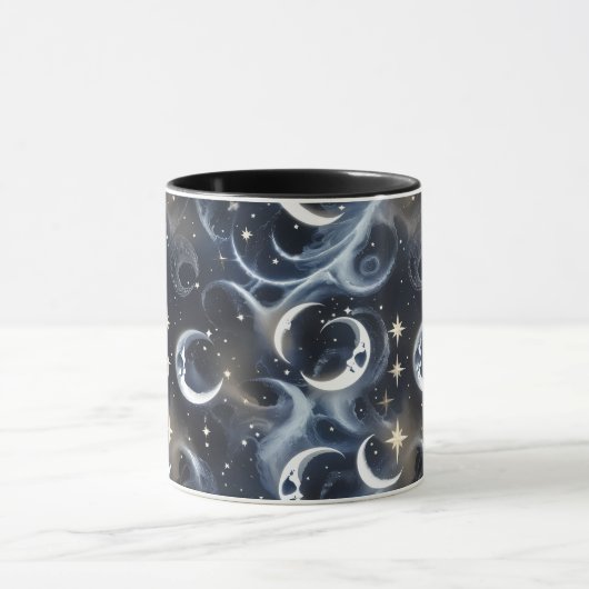 Mugs – Metallic Silver Celestial Moon Phase Luxury (Centre)